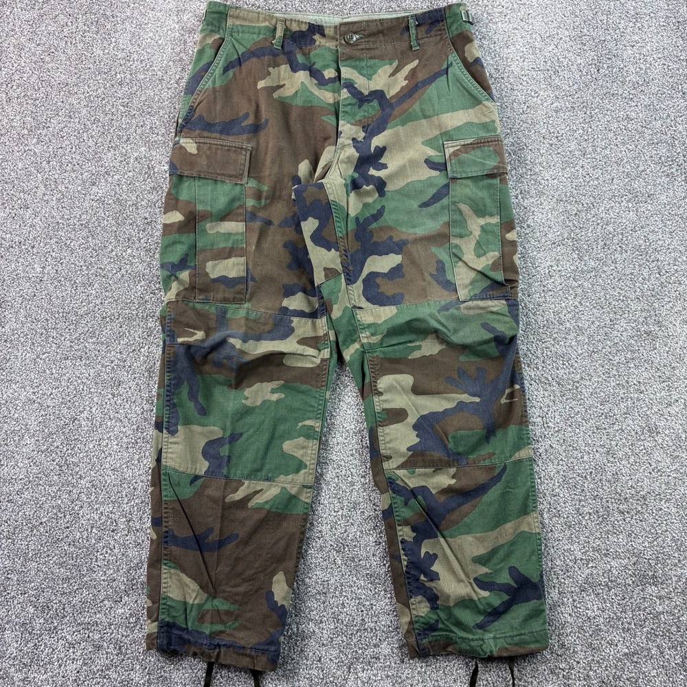 US Military Pants Mens Medium Short Woodland Camo BDU Hot Weather Trousers